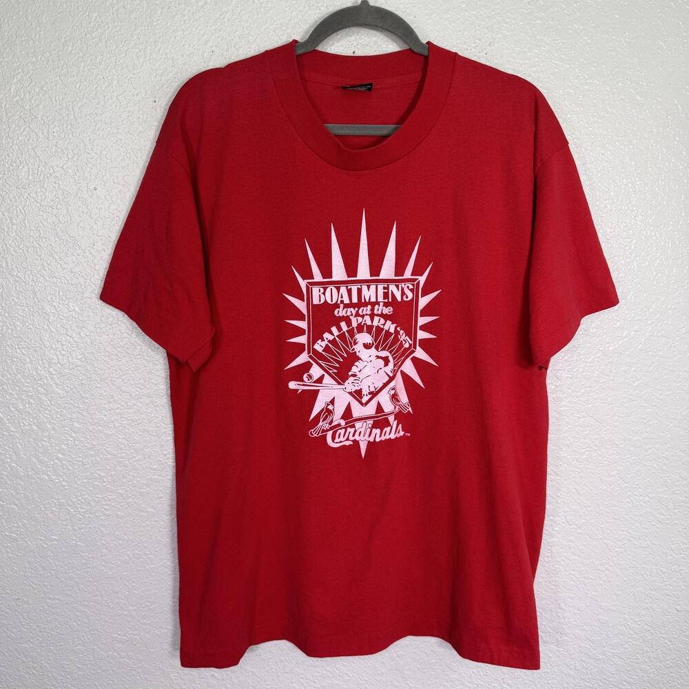 Vintage St Louis Cardinals Shirt Mens XL Boatmens Day 95 Tee Single Stitch MLB